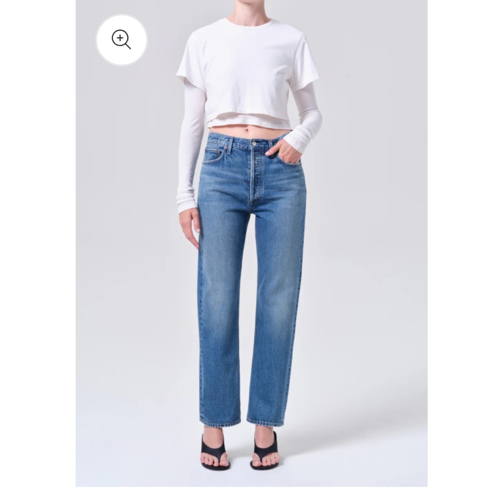 Agolde 90s punch waist high rise straight Classic Blue Women's denim Jeans